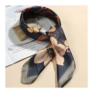 Women's Floral Vintage Lightweight Head Scarf Wrap Spring Flowers Butterflies